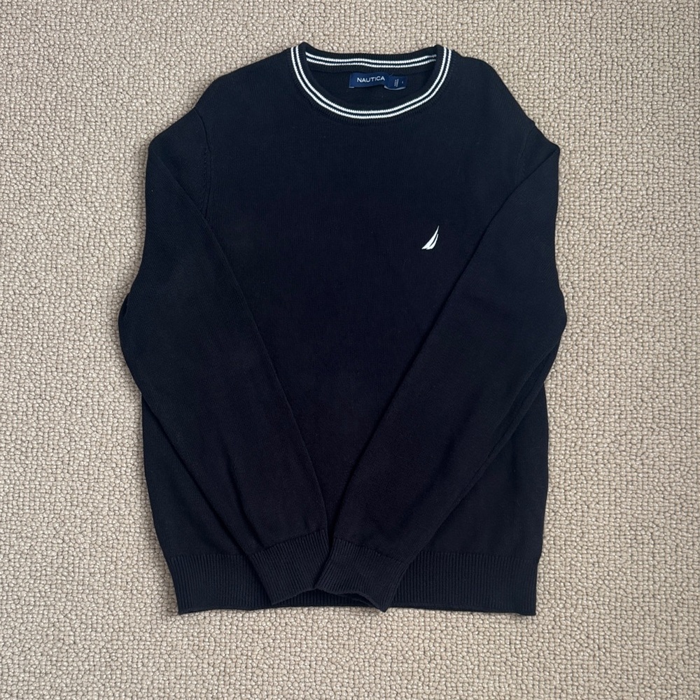 Nautica Men's Black Crewneck Sweater